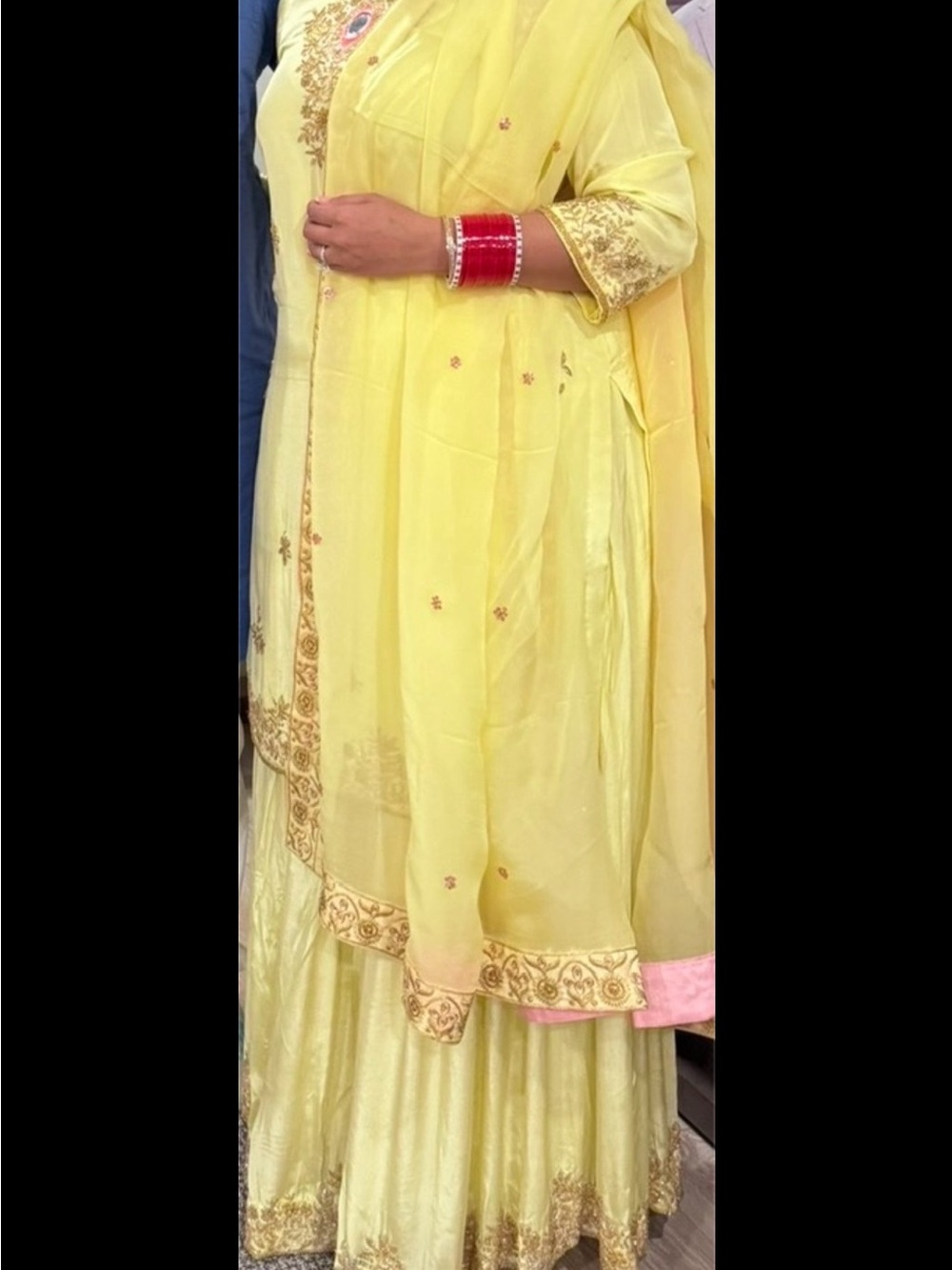 Yellow Embroidered Women's Sharara with Dupatta